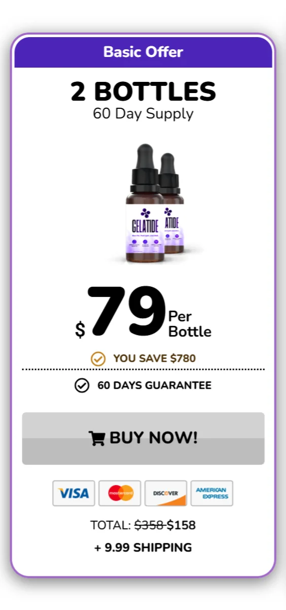 Gelatide™ 2 bottles pricing